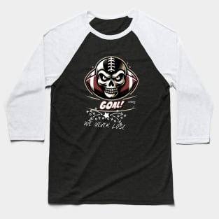 Football Skull Squad: The Morbid Matchup - Sport Vintage Retro Evil Style Baseball T-Shirt